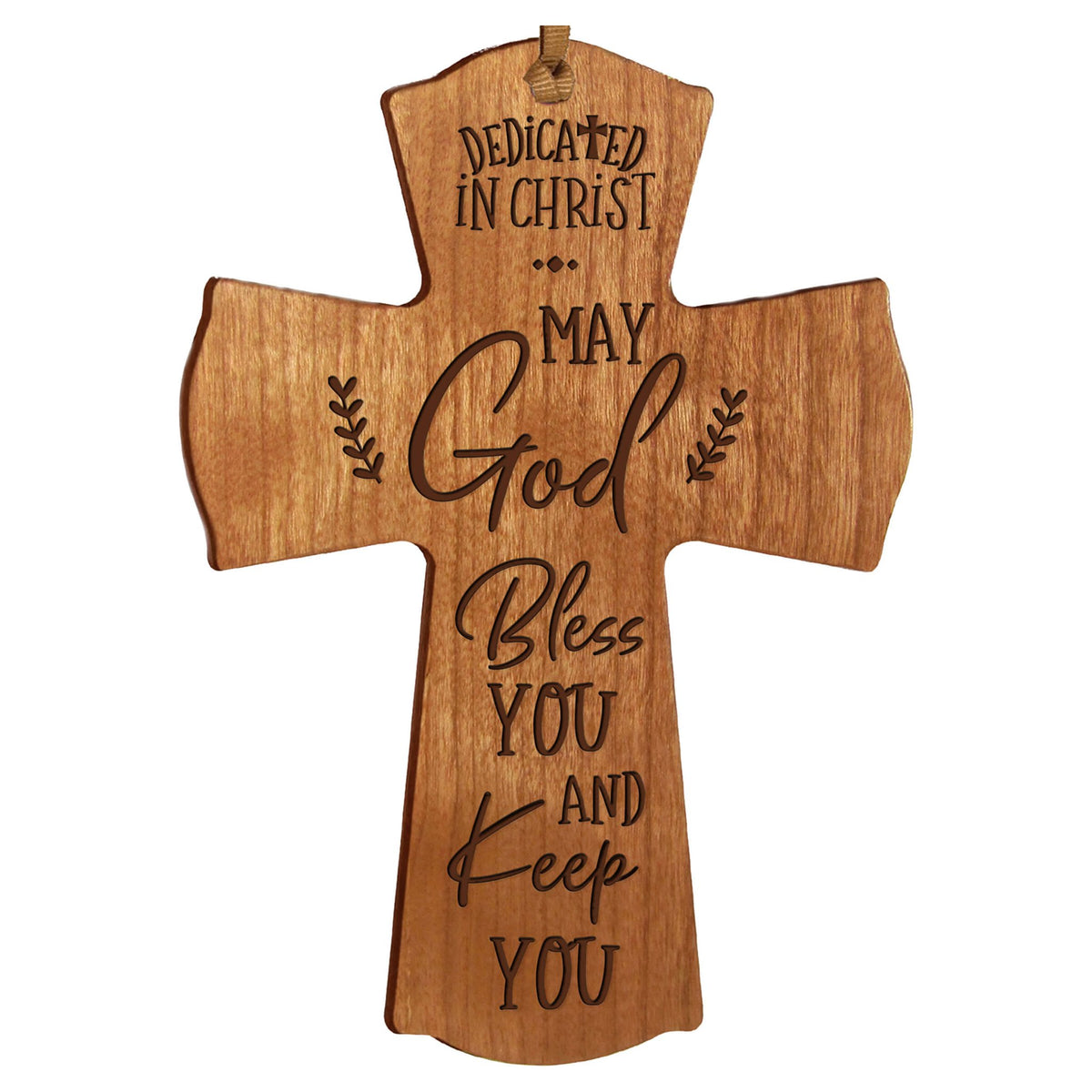 Engraved Wooden Dedication Crosses - Dedicated In Christ - LifeSong Milestones