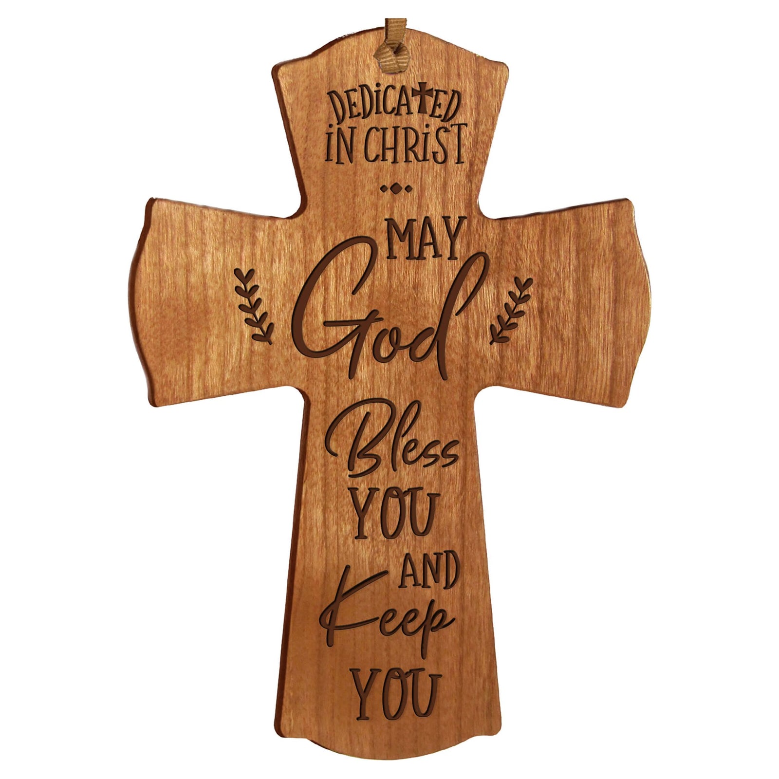 Engraved Wooden Dedication Crosses - Dedicated In Christ - LifeSong Milestones