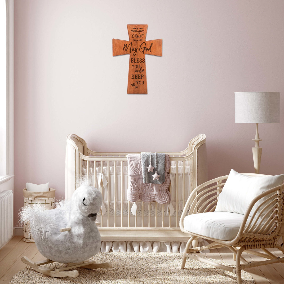 Engraved Wooden Dedication Crosses - Dedicated In Christ - LifeSong Milestones