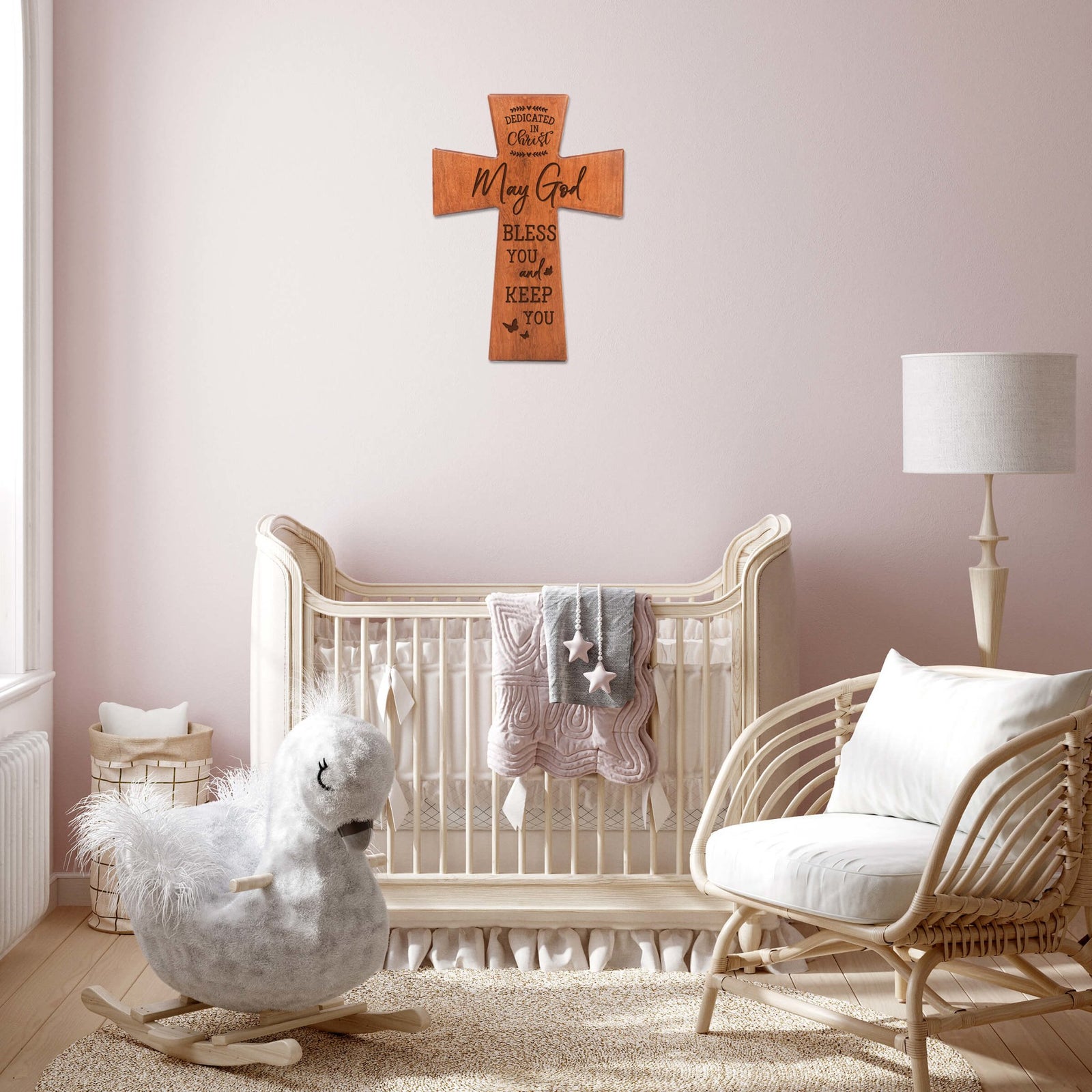 Engraved Wooden Dedication Crosses - Dedicated In Christ - LifeSong Milestones