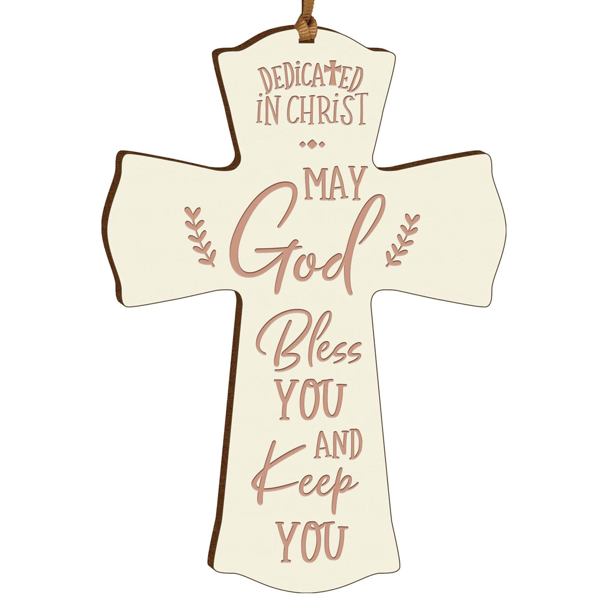 Engraved Wooden Dedication Crosses - Dedicated In Christ - LifeSong Milestones