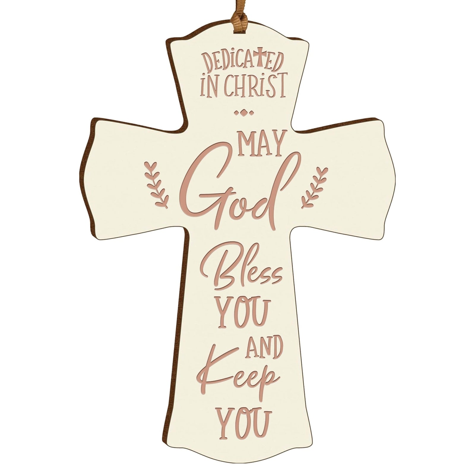 Engraved Wooden Dedication Crosses - Dedicated In Christ - LifeSong Milestones