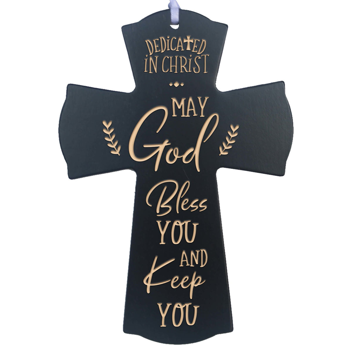 Engraved Wooden Dedication Crosses - Dedicated In Christ - LifeSong Milestones