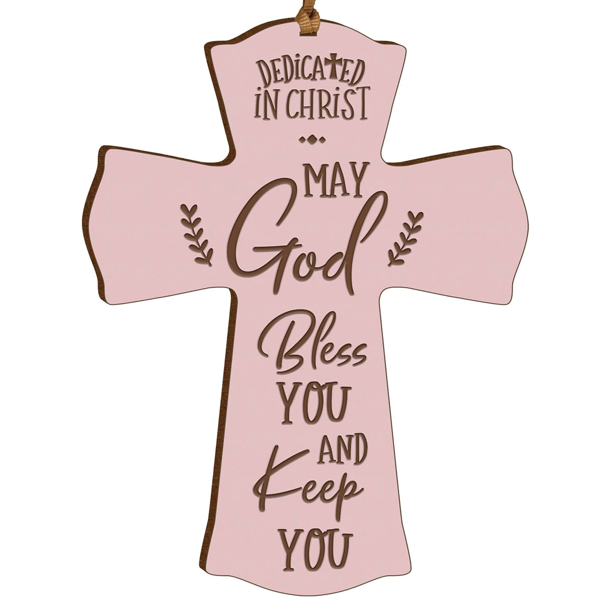 Engraved Wooden Dedication Crosses - Dedicated In Christ - LifeSong Milestones