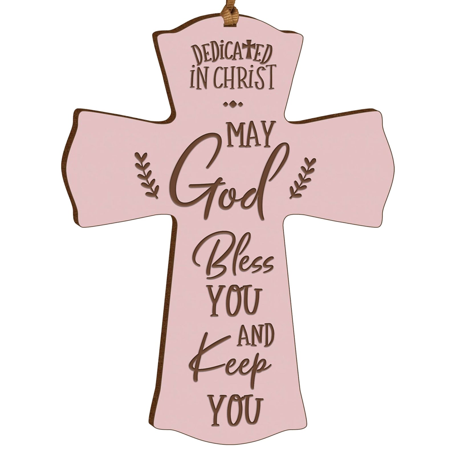 Engraved Wooden Dedication Crosses - Dedicated In Christ - LifeSong Milestones