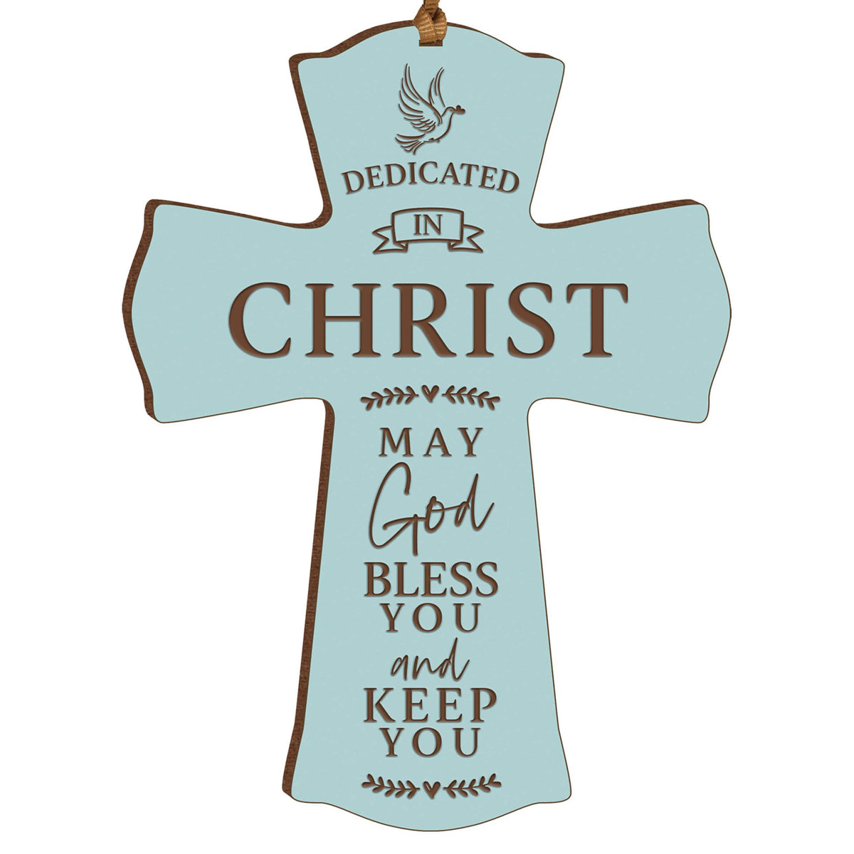 Engraved Wooden Dedication Crosses - Dedicated In Christ - LifeSong Milestones