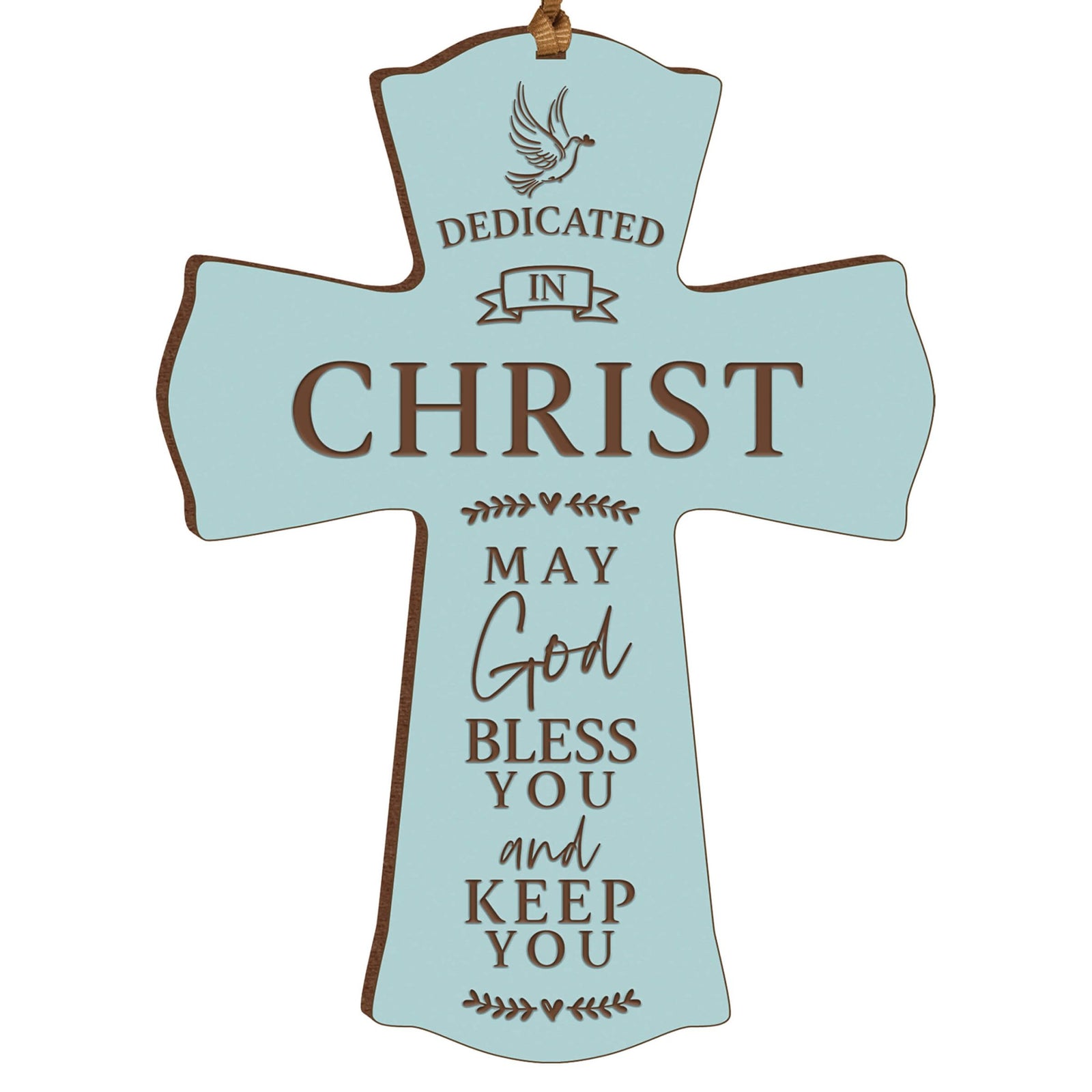 Engraved Wooden Dedication Crosses - Dedicated In Christ - LifeSong Milestones