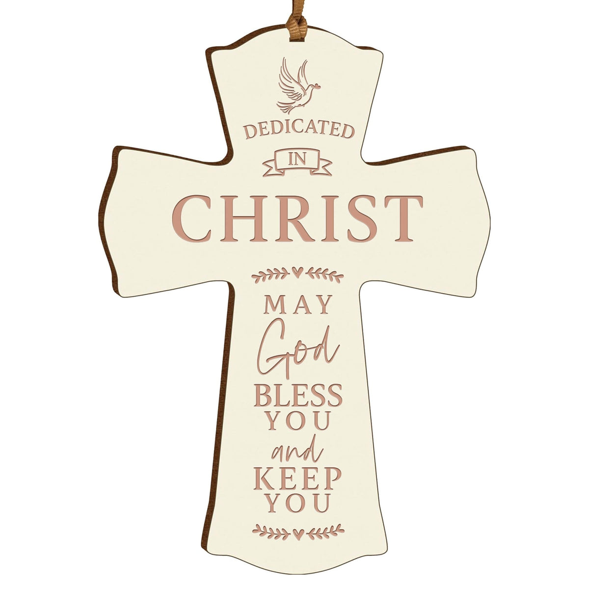 Engraved Wooden Dedication Crosses - Dedicated In Christ - LifeSong Milestones