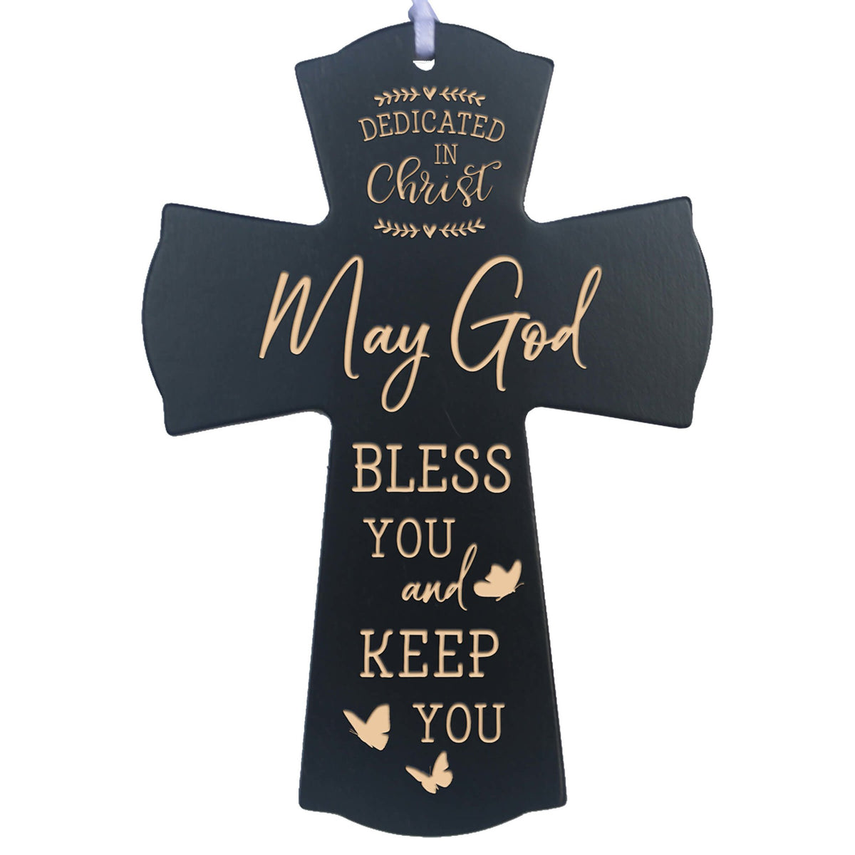 Engraved Wooden Dedication Crosses - Dedicated In Christ - LifeSong Milestones