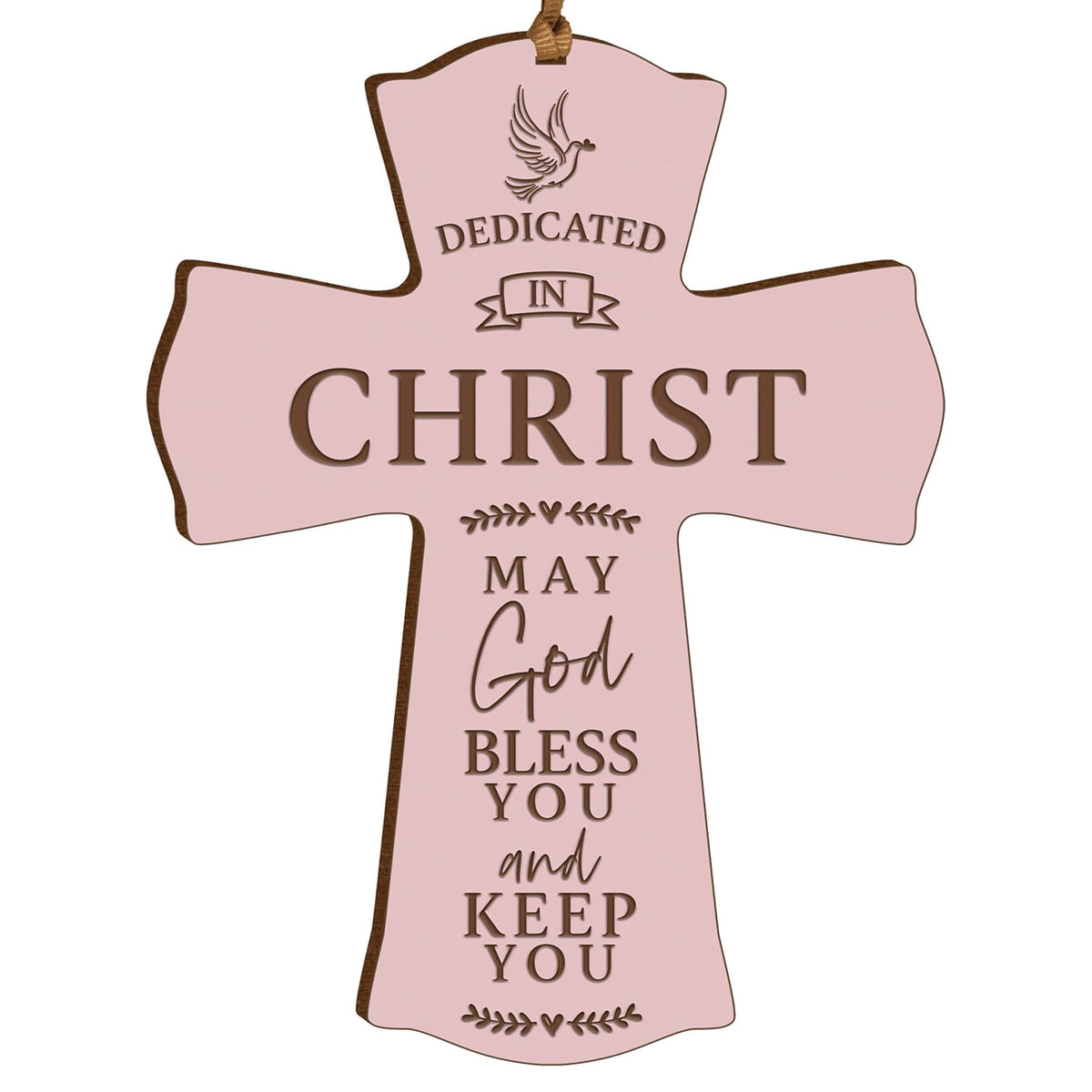 Engraved Wooden Dedication Crosses - Dedicated In Christ - LifeSong Milestones