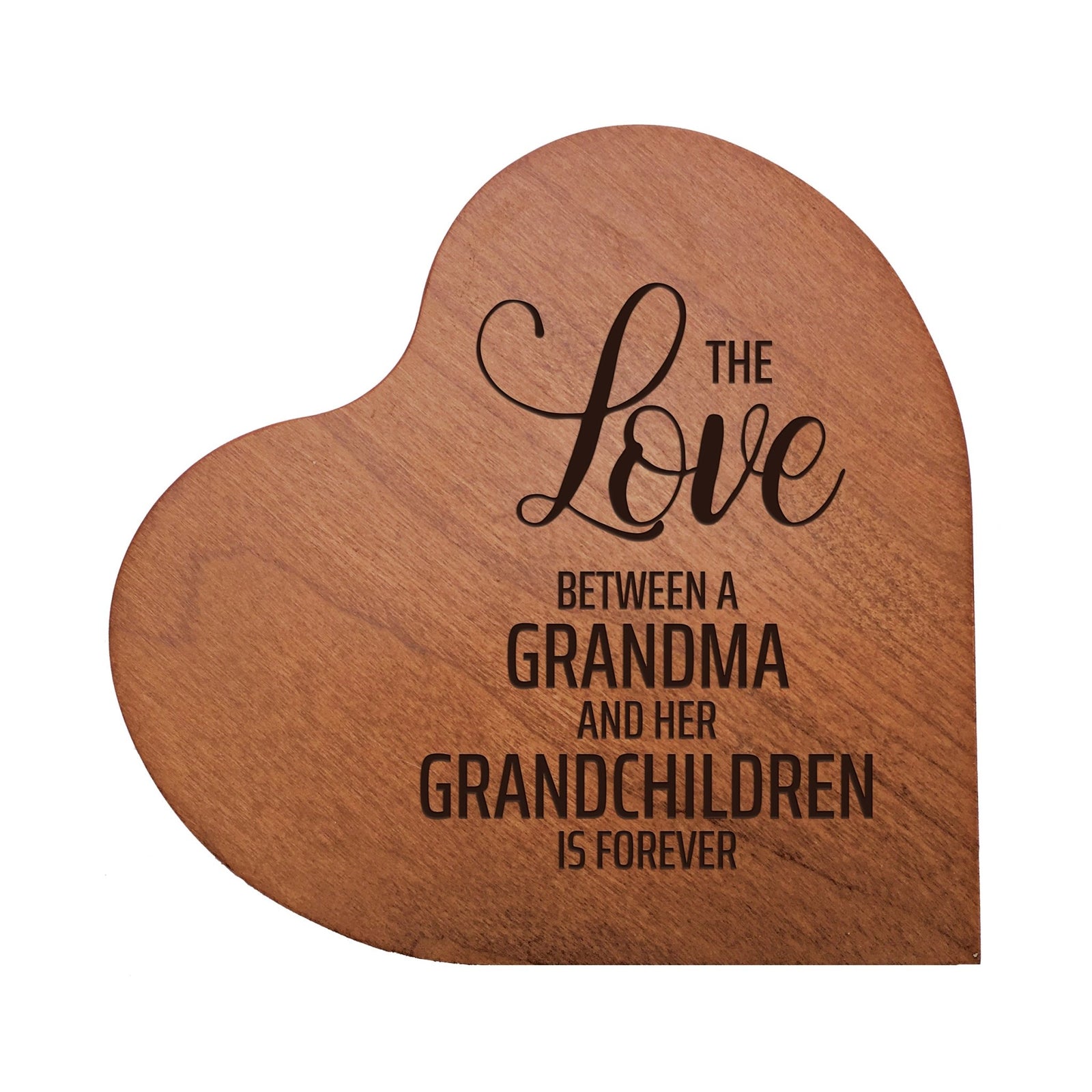 Engraved Wooden Heart Block 5” x 5.25” x 0.75”- The Love Between - LifeSong Milestones