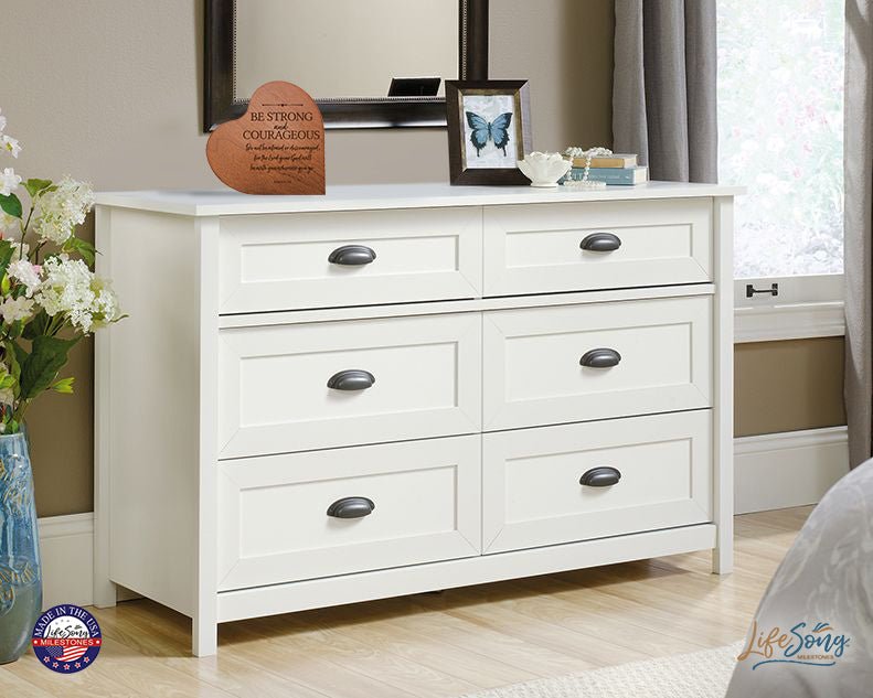 Engraved Wooden Inspirational Heart Block 5” x 5.25” x 0.75” - Be Strong and Courageous - LifeSong Milestones