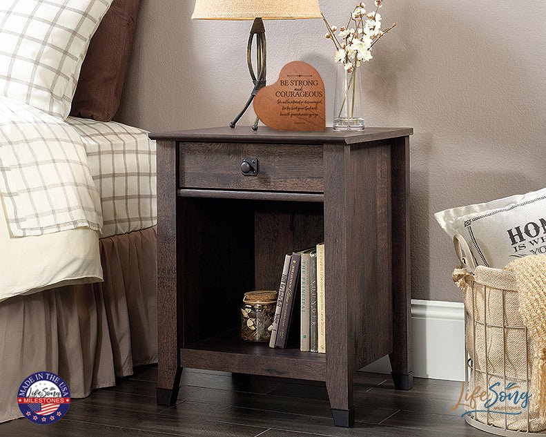 Engraved Wooden Inspirational Heart Block 5” x 5.25” x 0.75” - Be Strong and Courageous - LifeSong Milestones