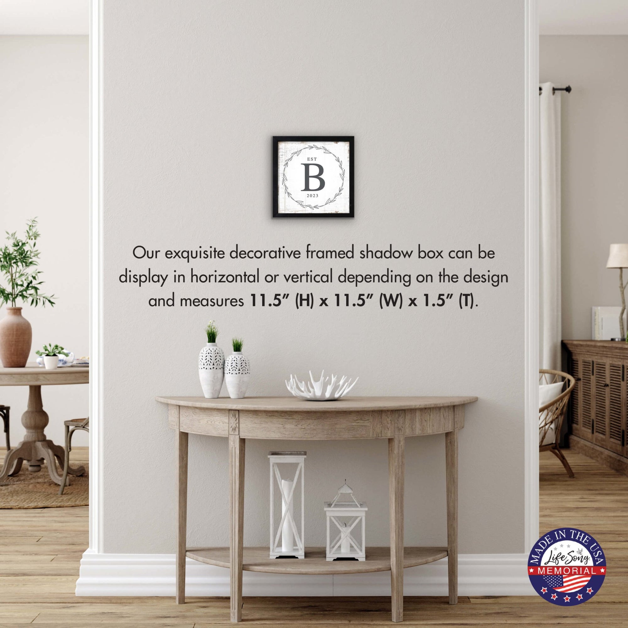 Enhance Your Home Décor with Personalized Pine Wood Framed Shadow Box - B - LifeSong Milestones