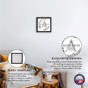 Enhance Your Home Décor with Personalized Pine Wood Framed Shadow Box - The Anderson Family - LifeSong Milestones