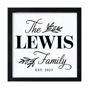 Personalized Wooden Home Décor Framed Shadow Box With Family Name - The Lewis Family