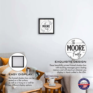 Enhance Your Home Décor with Personalized Pine Wood Framed Shadow Box - The Moore Family - LifeSong Milestones