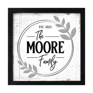 Personalized Wooden Home Décor Framed Shadow Box With Family Name - The Moore Family