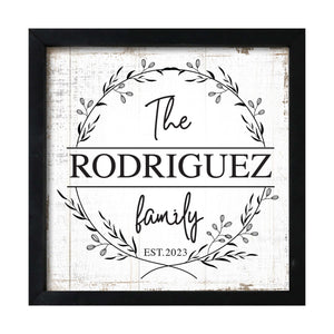 Personalized Wooden Home Décor Framed Shadow Box With Family Name - The Rodriguez Family