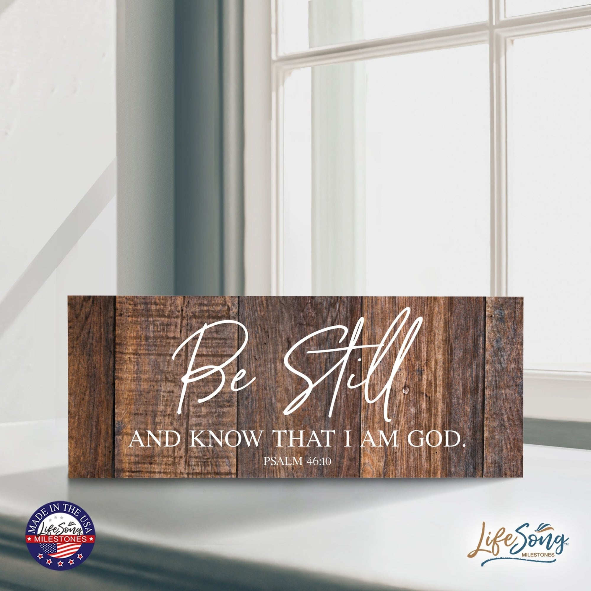 Every Day Inspirational Hanging Wall Plaque - Be Still And Know - LifeSong Milestones