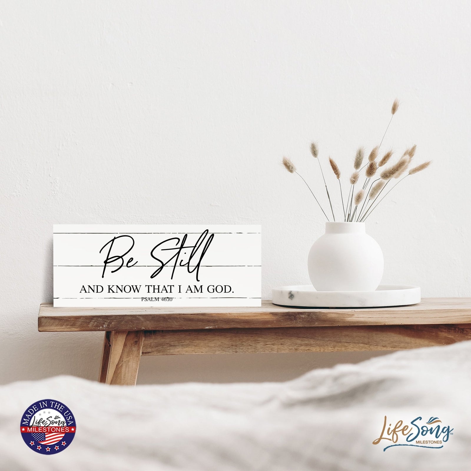 Every Day Inspirational Hanging Wall Plaque - Be Still And Know - LifeSong Milestones