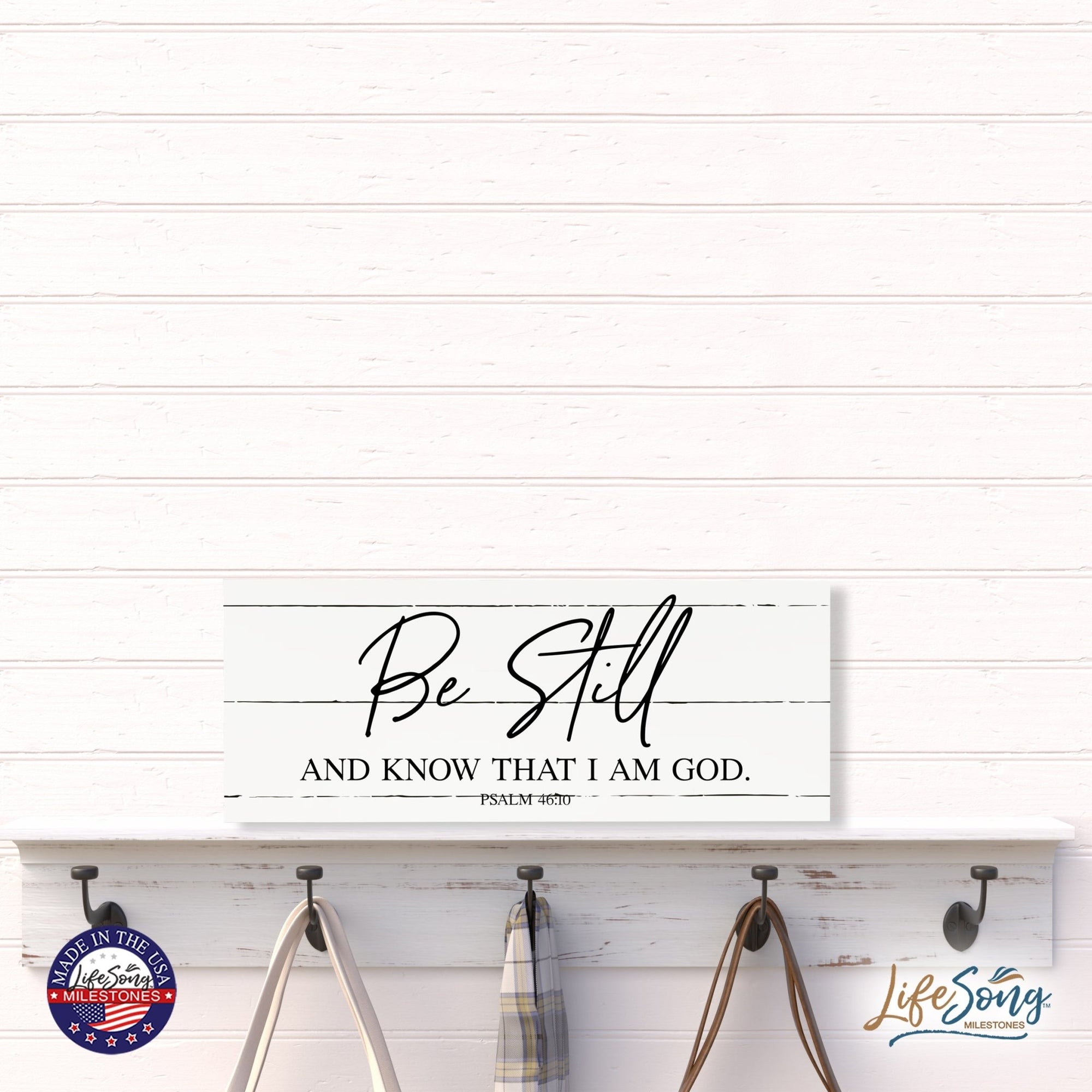 Every Day Inspirational Hanging Wall Plaque - Be Still And Know - LifeSong Milestones