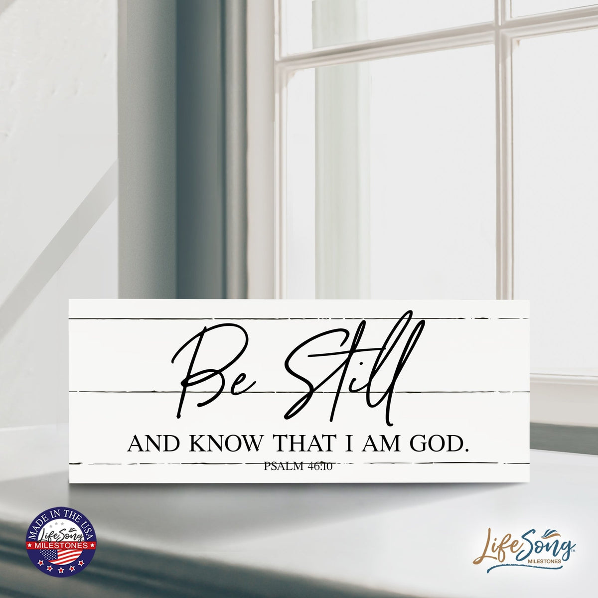 Every Day Inspirational Hanging Wall Plaque - Be Still And Know - LifeSong Milestones