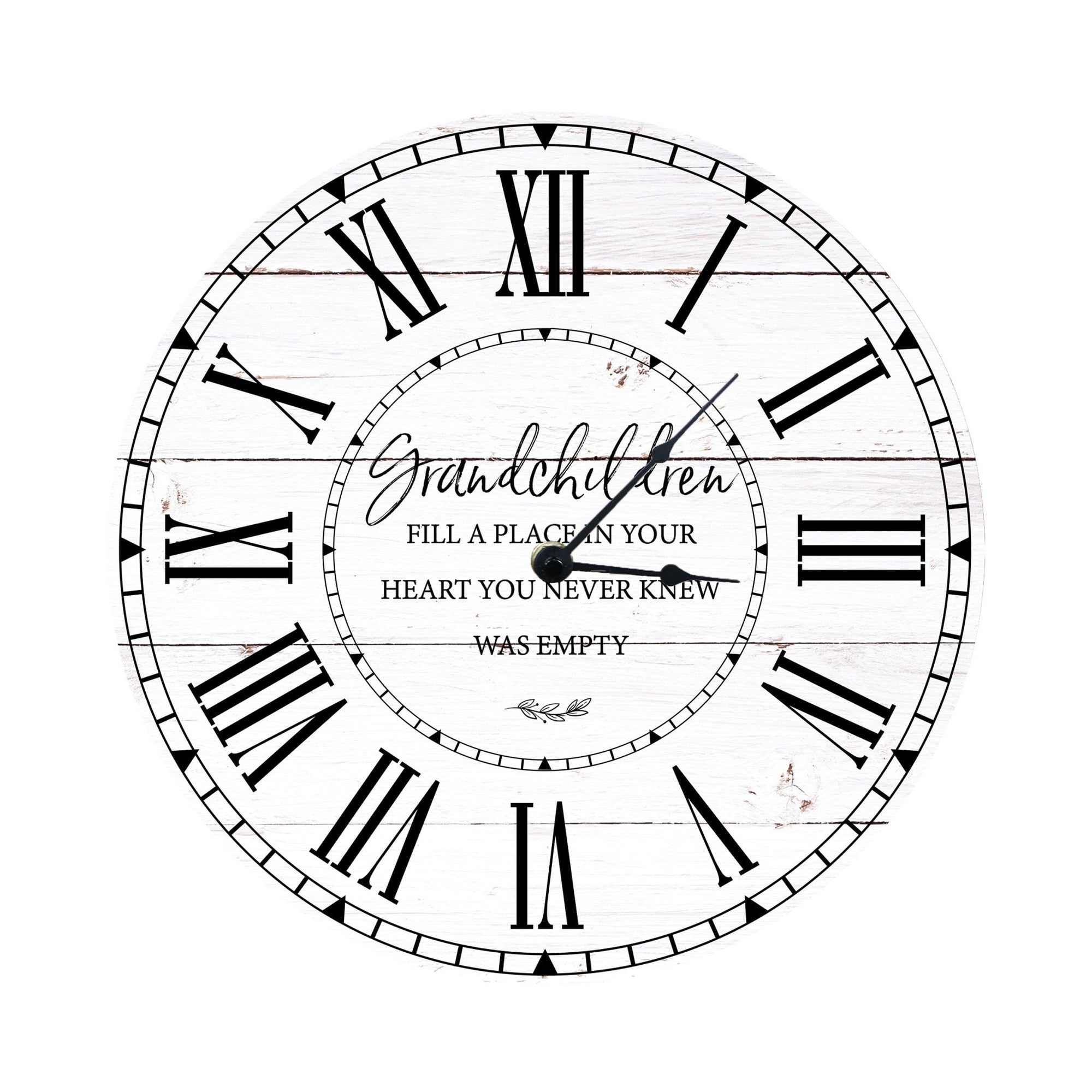 Everyday Home and Family Clock 12” x .0125” Grandchildren Fill A Place - LifeSong Milestones