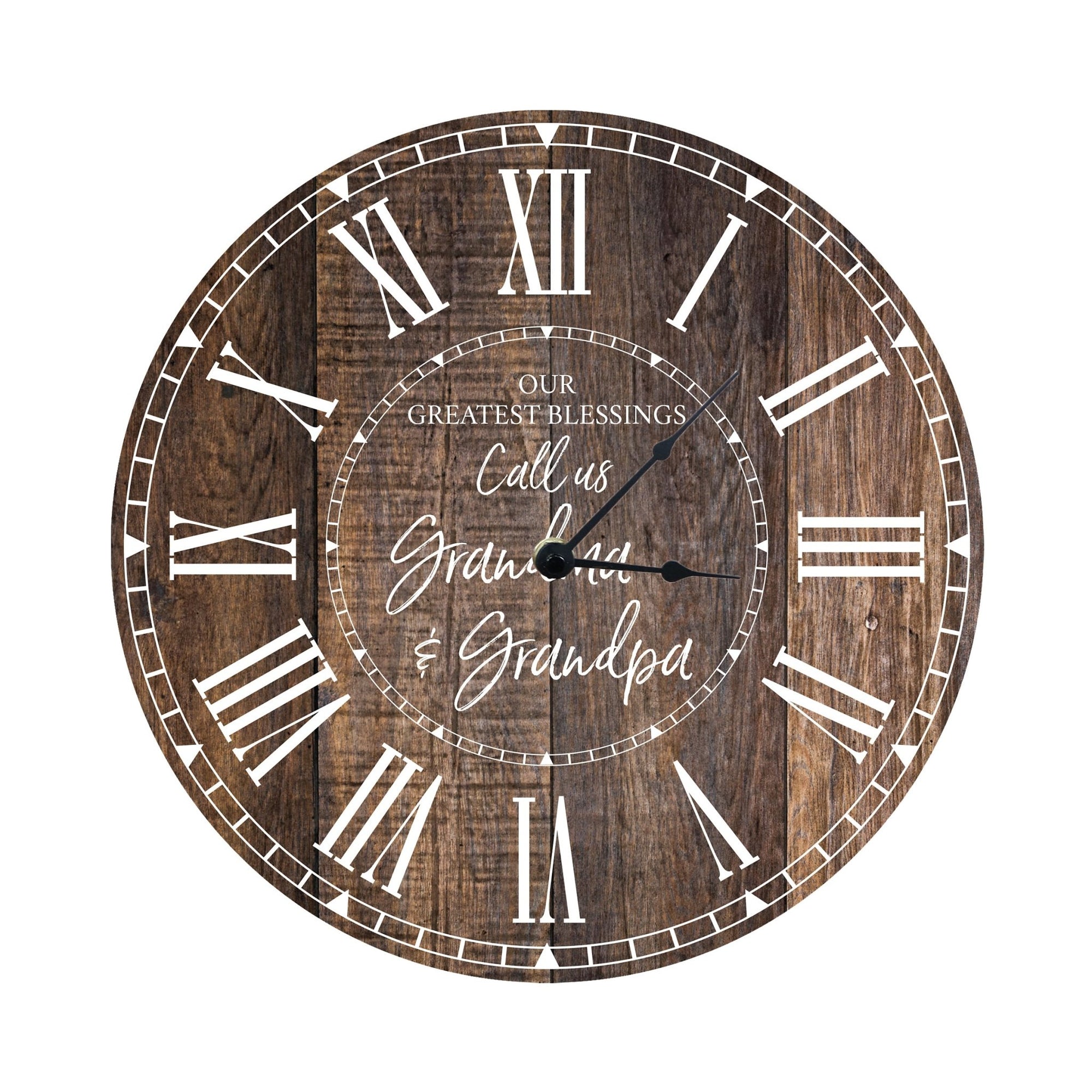 Everyday Home and Family Clock 12” x .0125” Grandma Grandpa Greatest Blessings - LifeSong Milestones