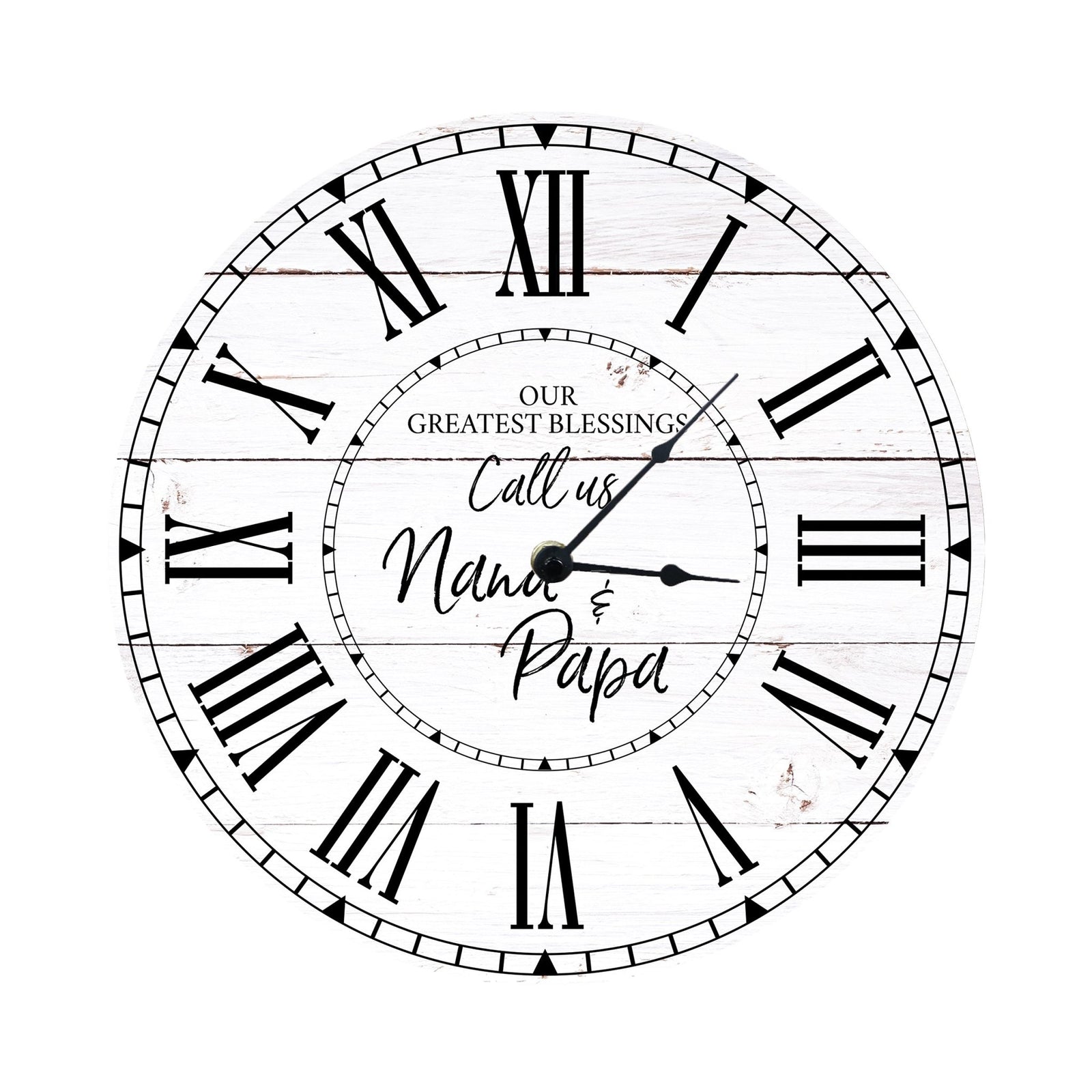 Everyday Home and Family Clock 12” x .0125” Nana Papa Greatest Blessings - LifeSong Milestones