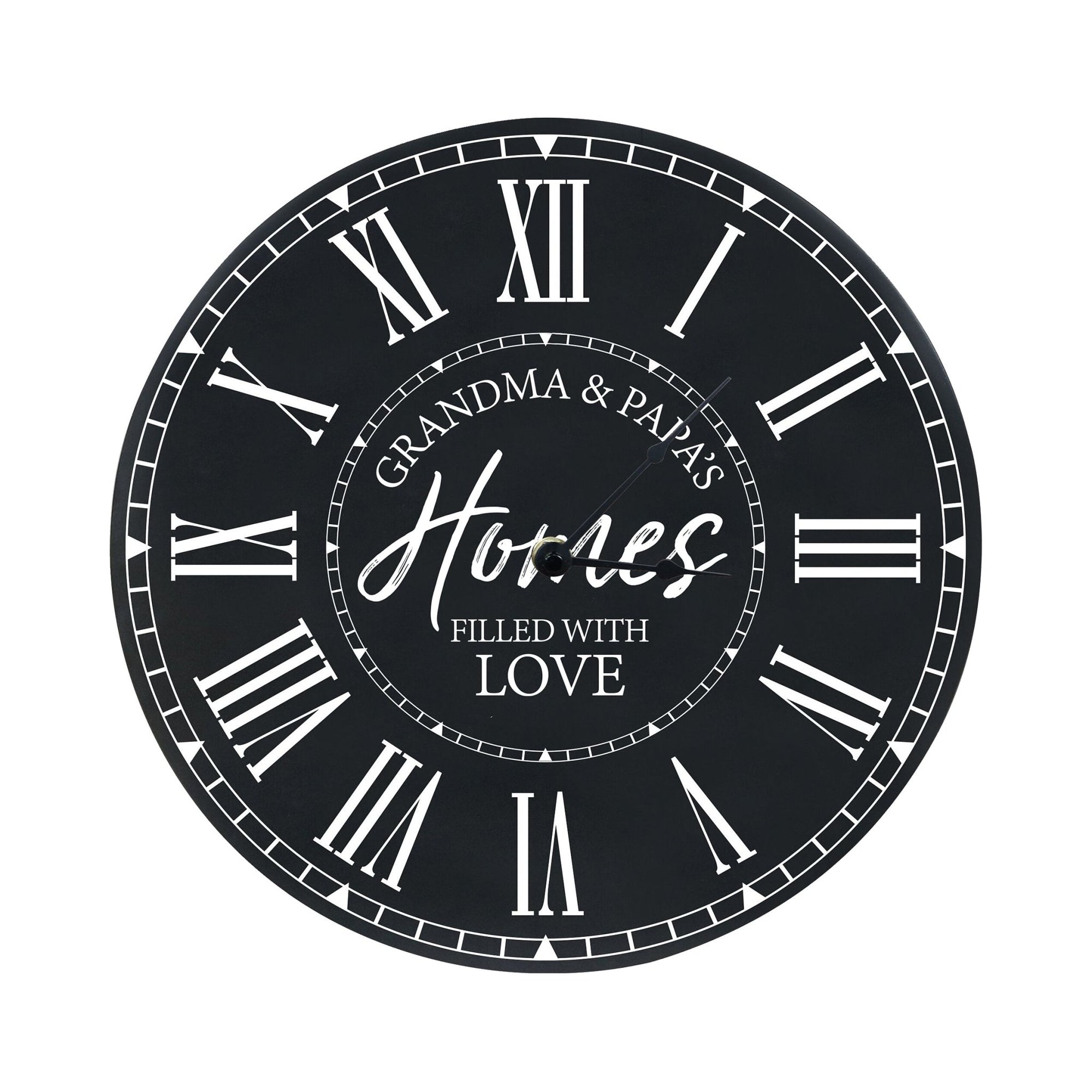 Everyday Home and Family Clock 12” x .75” Grandma Grandpa Filled with Love - LifeSong Milestones