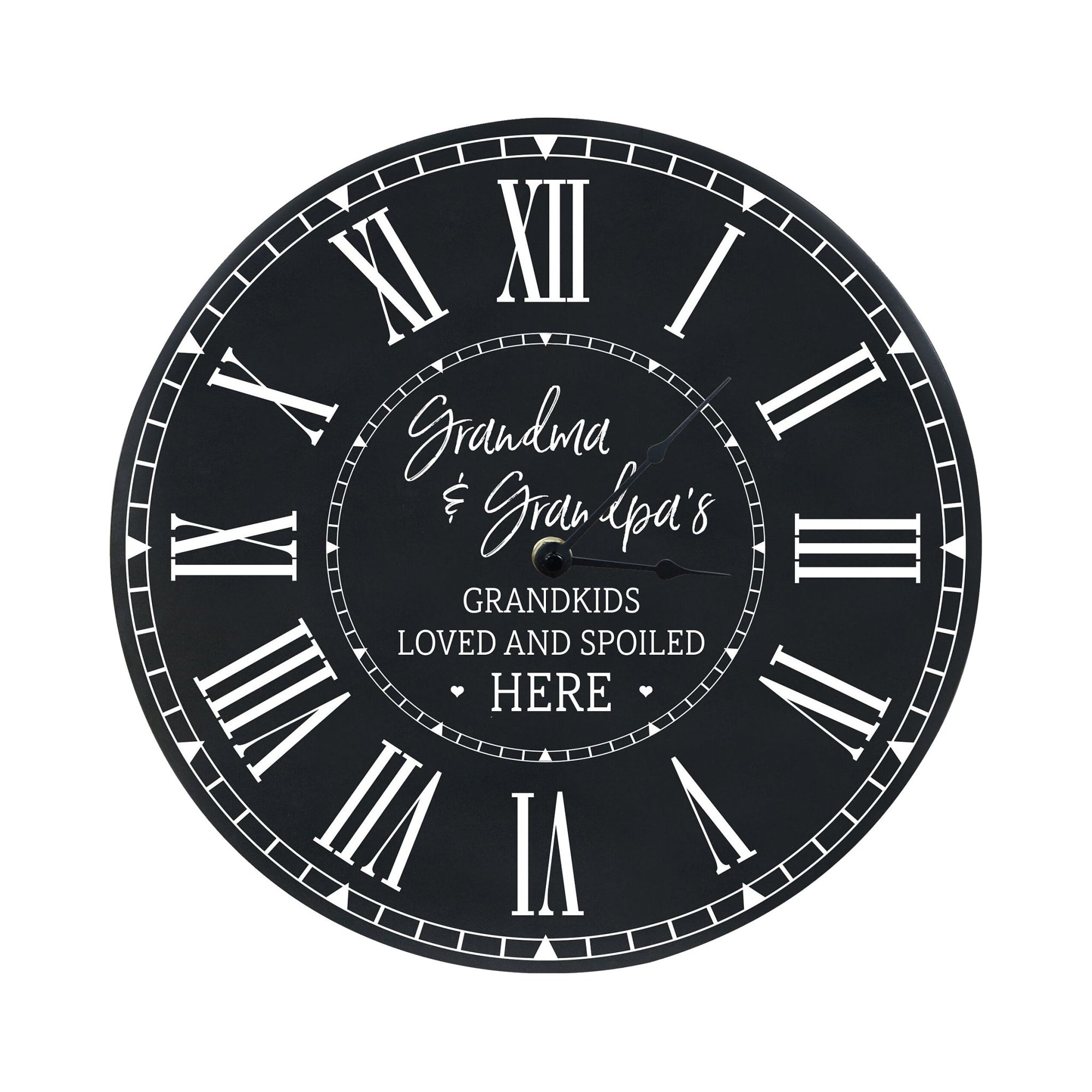 Everyday Home and Family Clock 12” x .75” Grandma Grandpa Grandkids Spoiled - LifeSong Milestones