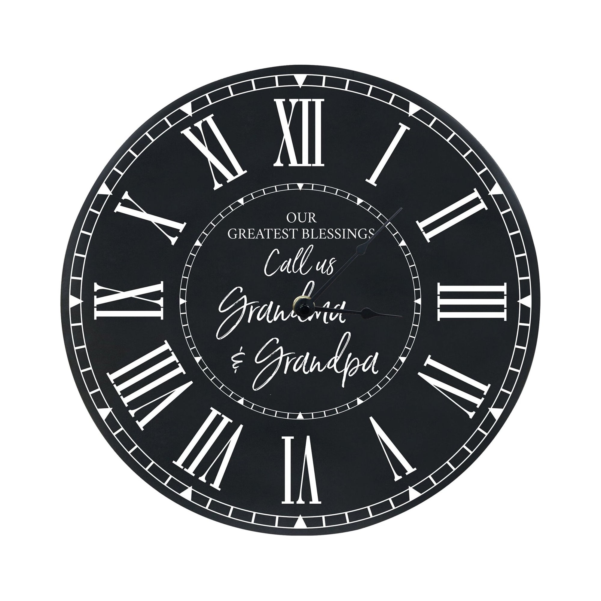 Everyday Home and Family Clock 12” x .75” Grandma Grandpa Greatest Blessings - LifeSong Milestones