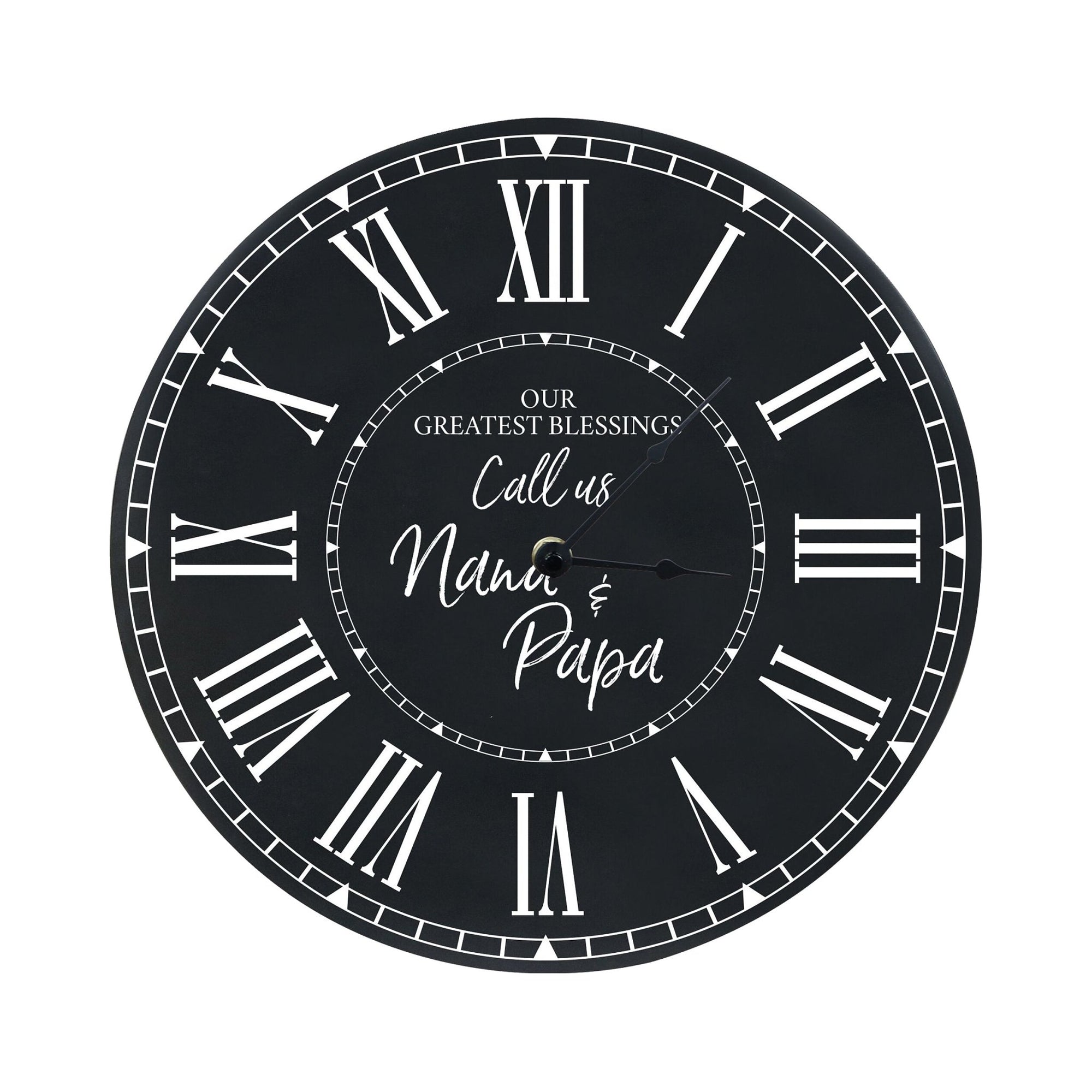 Everyday Home and Family Clock 12” x .75” Nana Papa Greatest Blessings - LifeSong Milestones