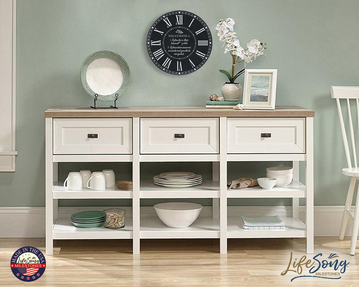 Everyday Home and Family Clock 12” x .75” Nana’s House - LifeSong Milestones