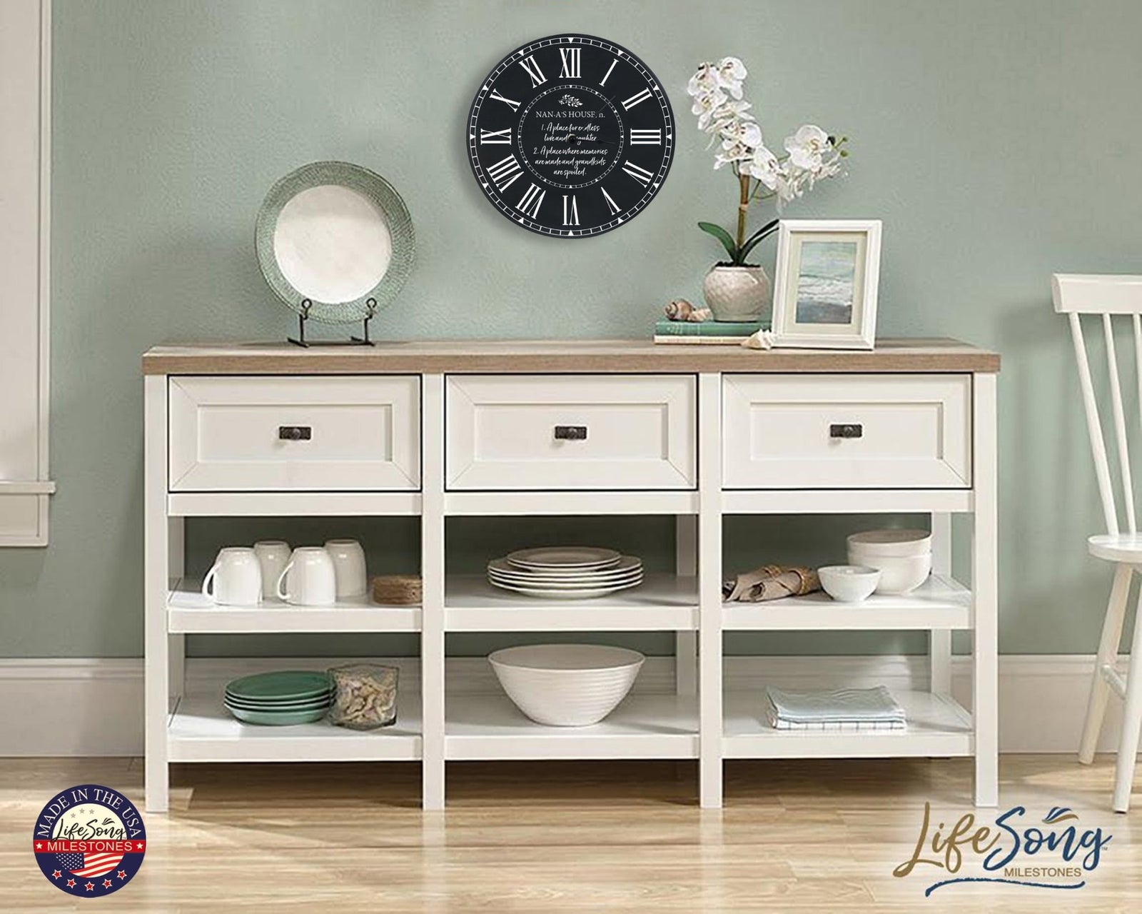 Everyday Home and Family Clock 12” x .75” Nana’s House - LifeSong Milestones
