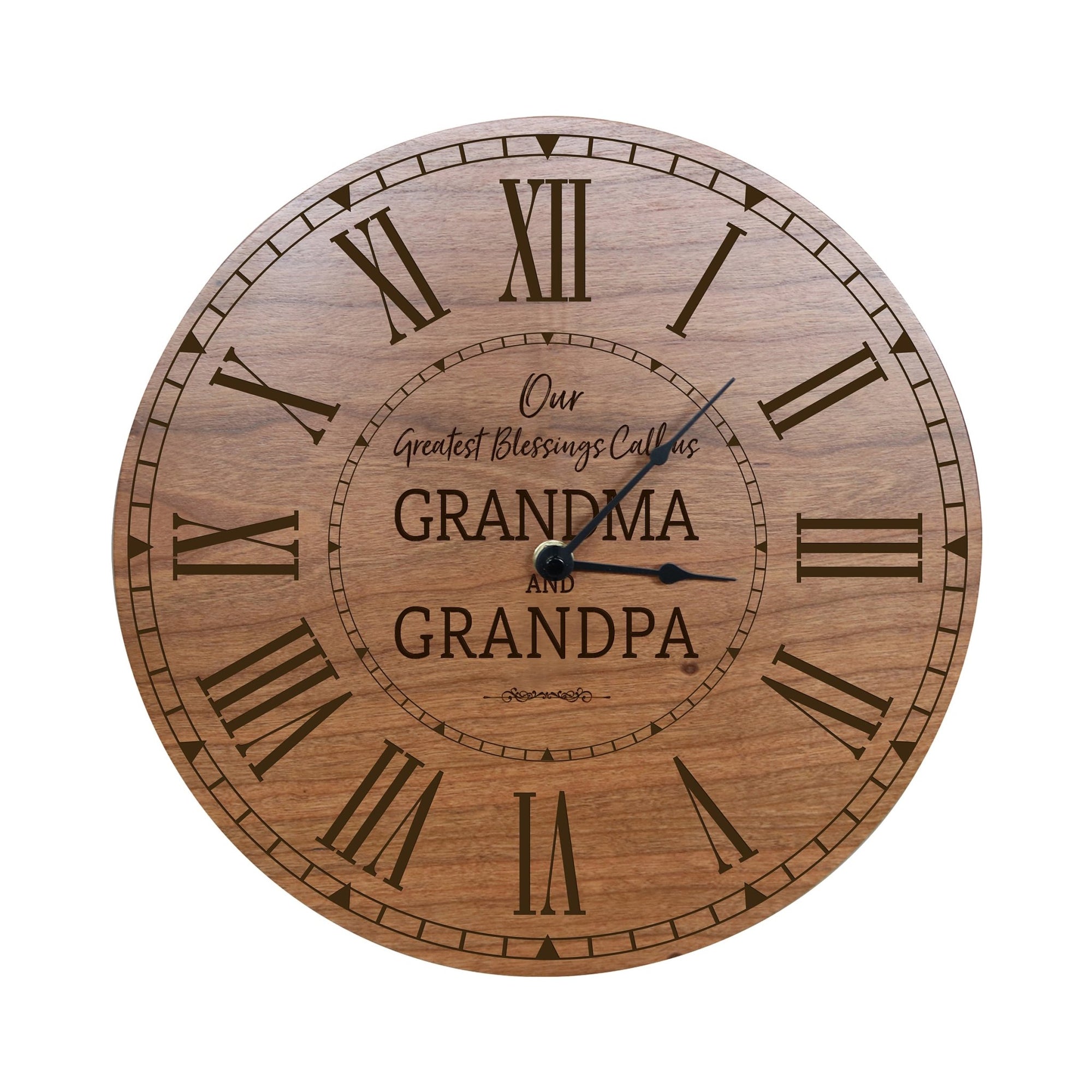 Everyday Home and Family Clock 12” x .75” Our Greatest Blessings Grandma Grandpa - LifeSong Milestones