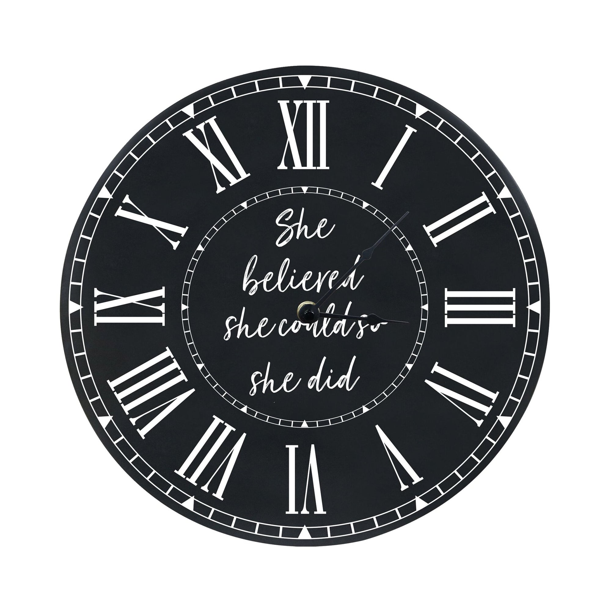 Everyday Home and Family Clock 12” x .75” She Believed She Could - LifeSong Milestones