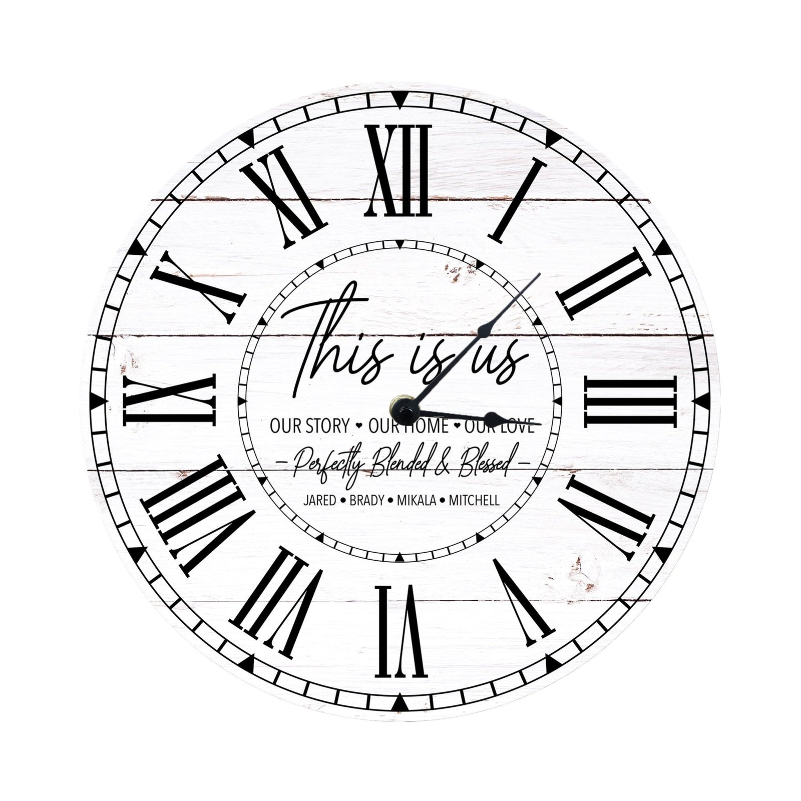 Everyday Home and Family Wall Clock 12” x .125” This Is Us-Perfectly Blended - LifeSong Milestones