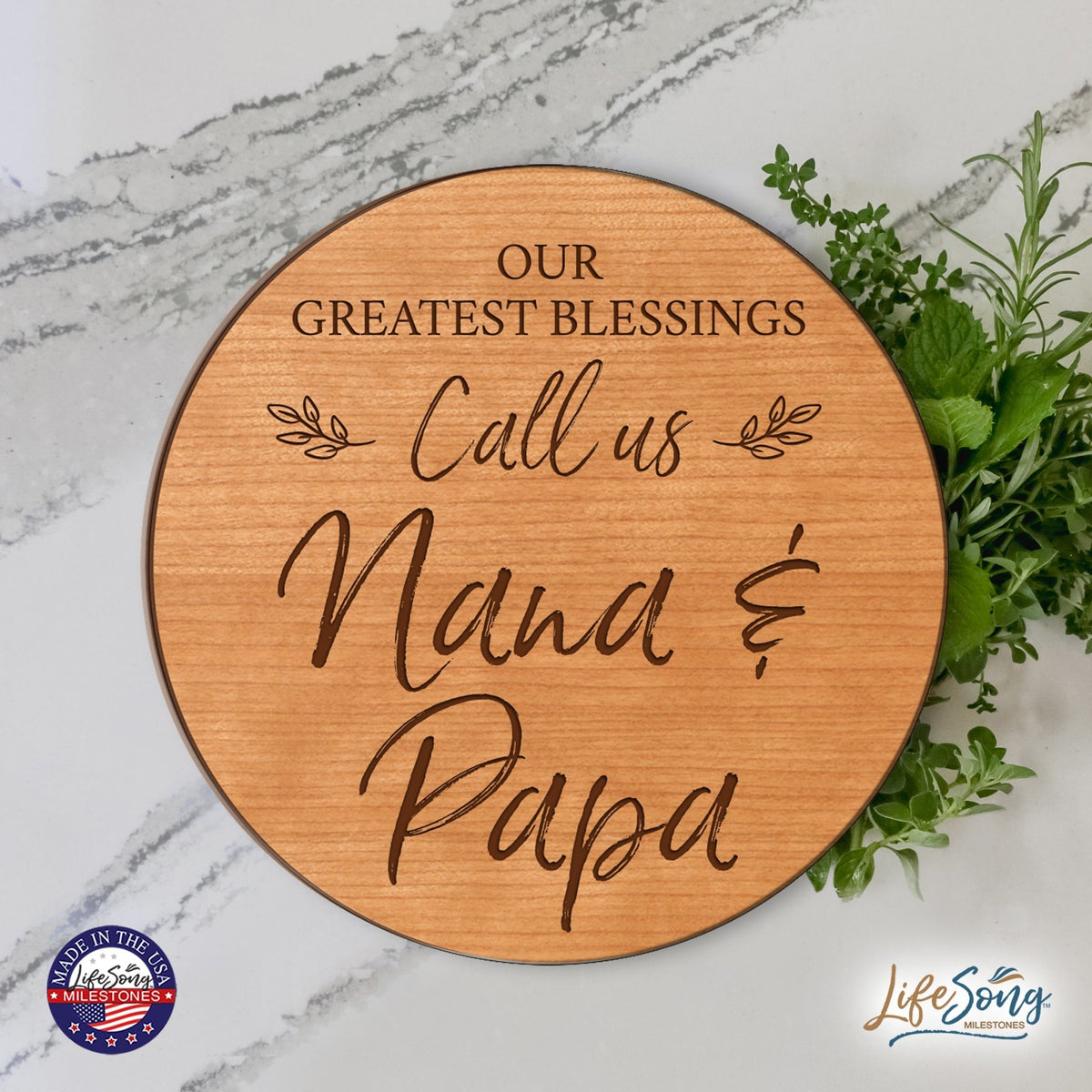 Everyday Lazy Susan 12x12 Greatest Blessings Nana & Papa - LifeSong Milestones