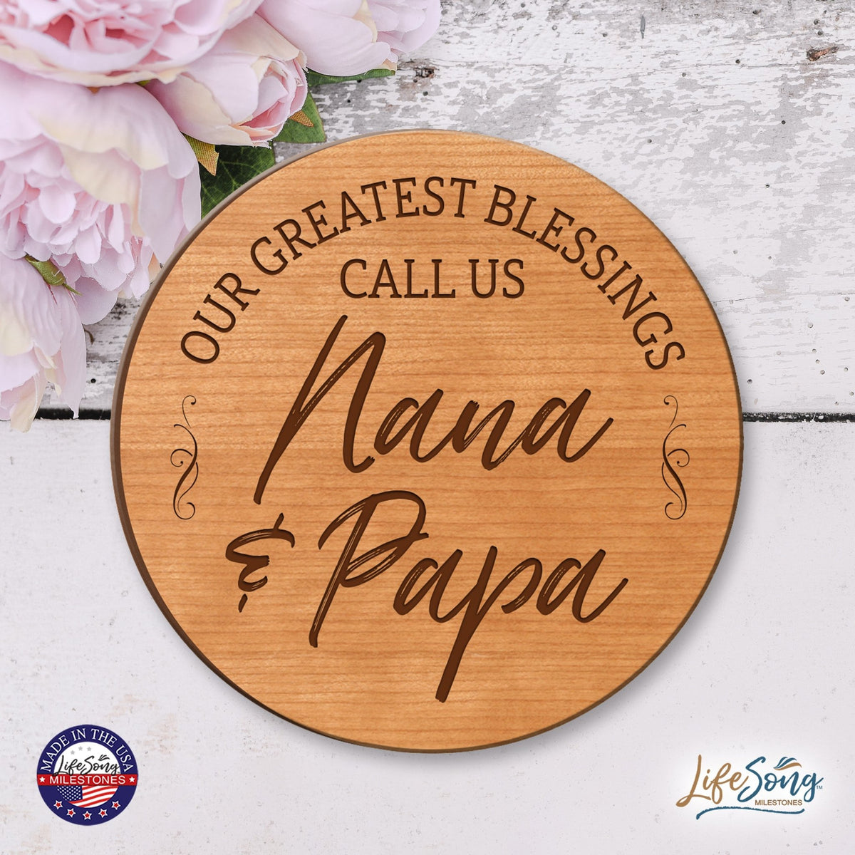 Everyday Lazy Susan 12x12 Greatest Blessings Nana & Papa - LifeSong Milestones