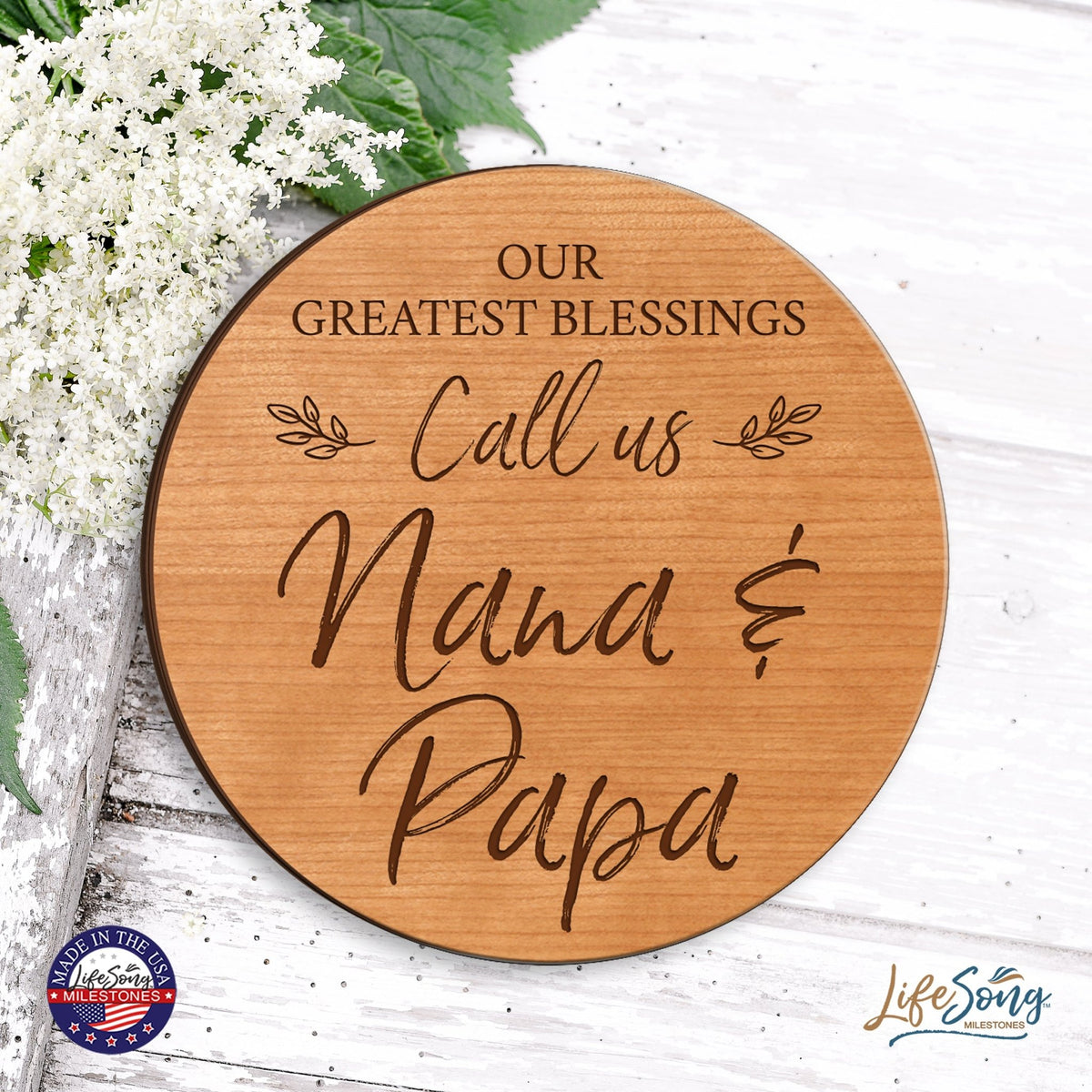 Everyday Lazy Susan 12x12 Greatest Blessings Nana & Papa - LifeSong Milestones