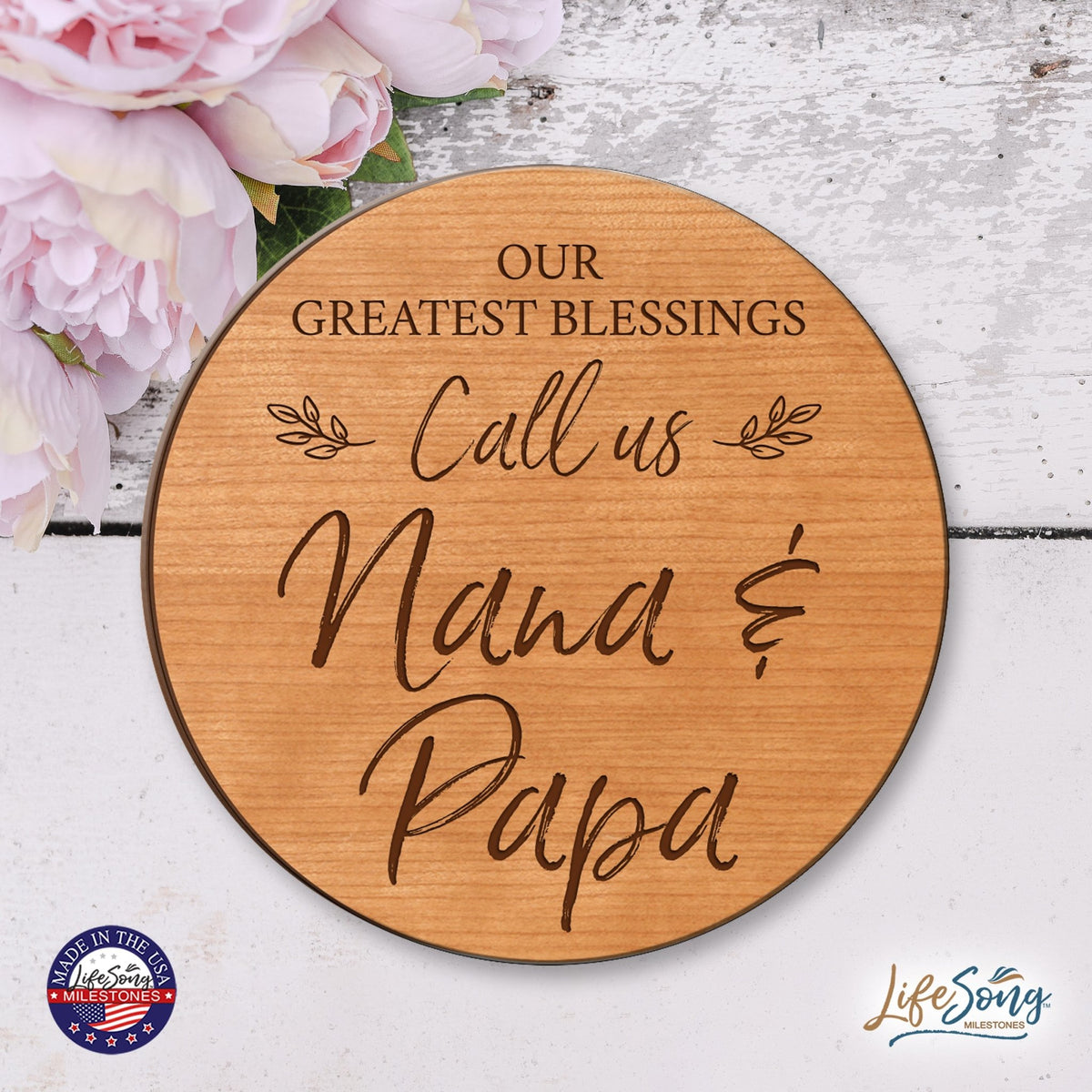 Everyday Lazy Susan 12x12 Greatest Blessings Nana & Papa - LifeSong Milestones
