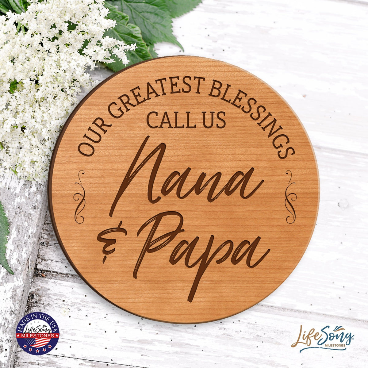 Everyday Lazy Susan 12x12 Greatest Blessings Nana & Papa - LifeSong Milestones