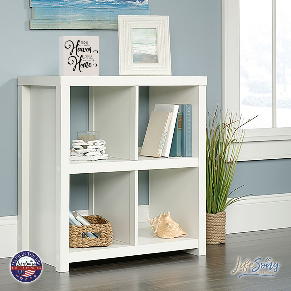 Everyday Memorial Shelf Décor - Because Someone We Love Is In Heaven - LifeSong Milestones