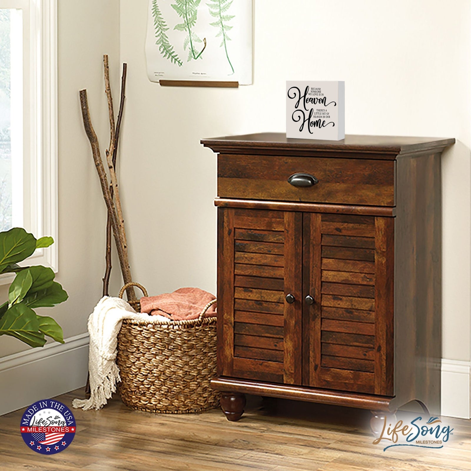 Everyday Memorial Shelf Décor - Because Someone We Love Is In Heaven - LifeSong Milestones