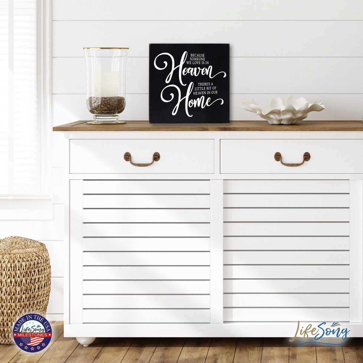 Everyday Memorial Shelf Décor - Because Someone We Love Is In Heaven - LifeSong Milestones