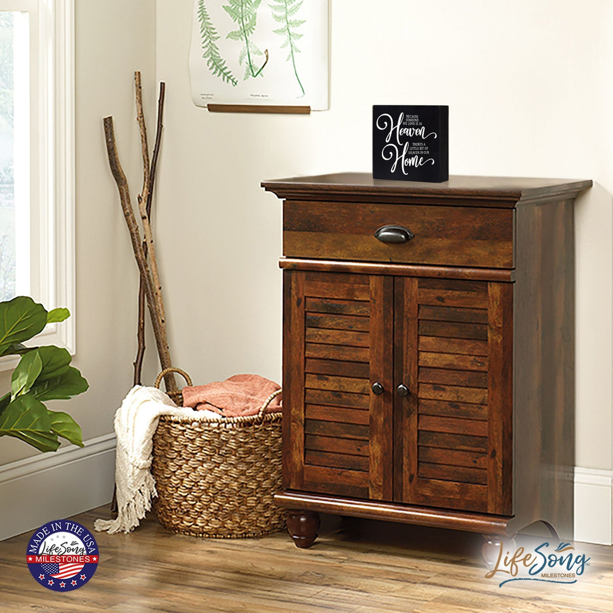 Everyday Memorial Shelf Décor - Because Someone We Love Is In Heaven - LifeSong Milestones