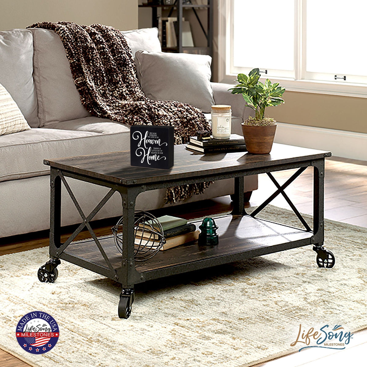 Everyday Memorial Shelf Décor - Because Someone We Love Is In Heaven - LifeSong Milestones