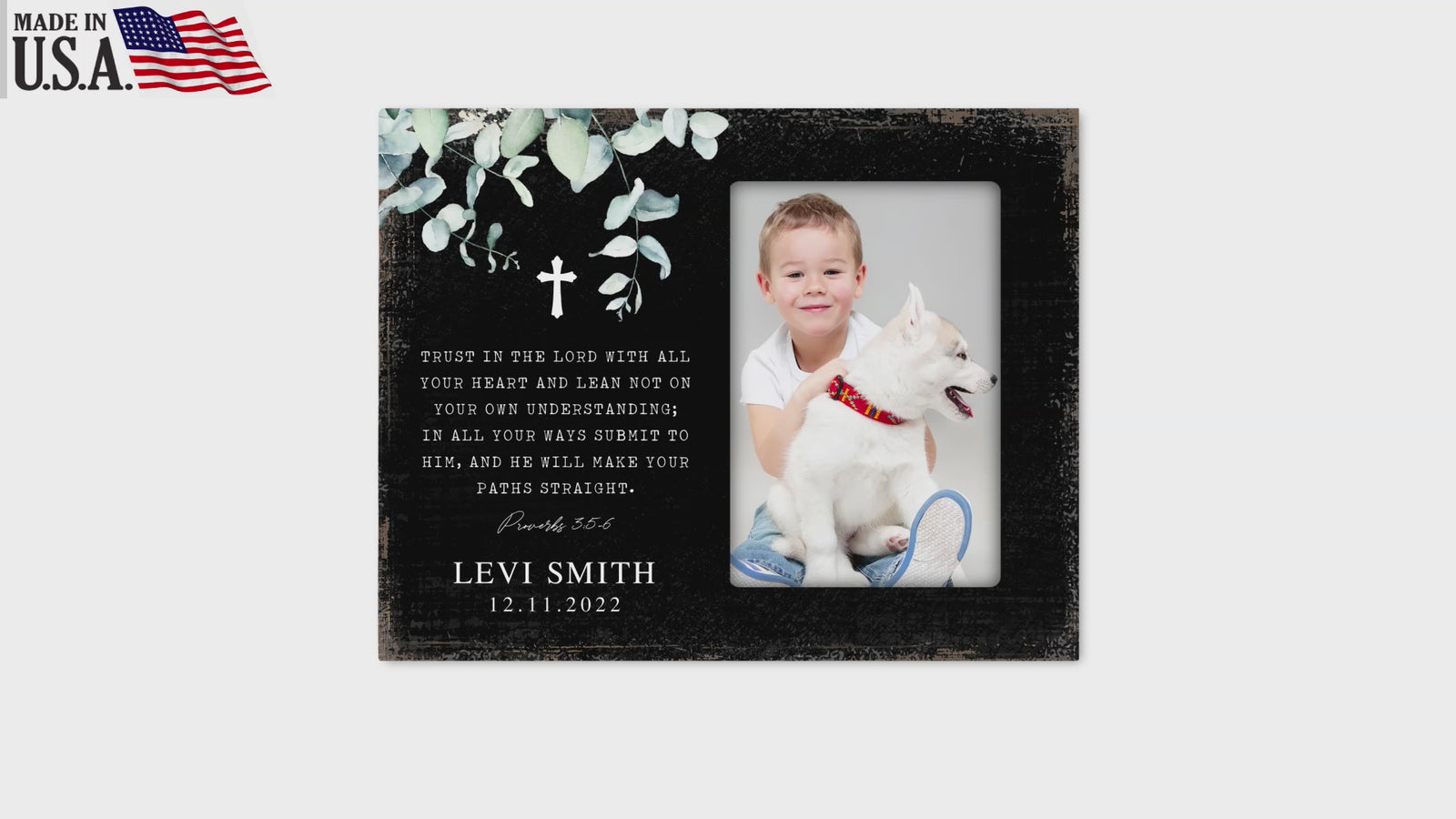 Personalized Confirmation Photo Frame - Trust In The Lord - LifeSong Milestones
